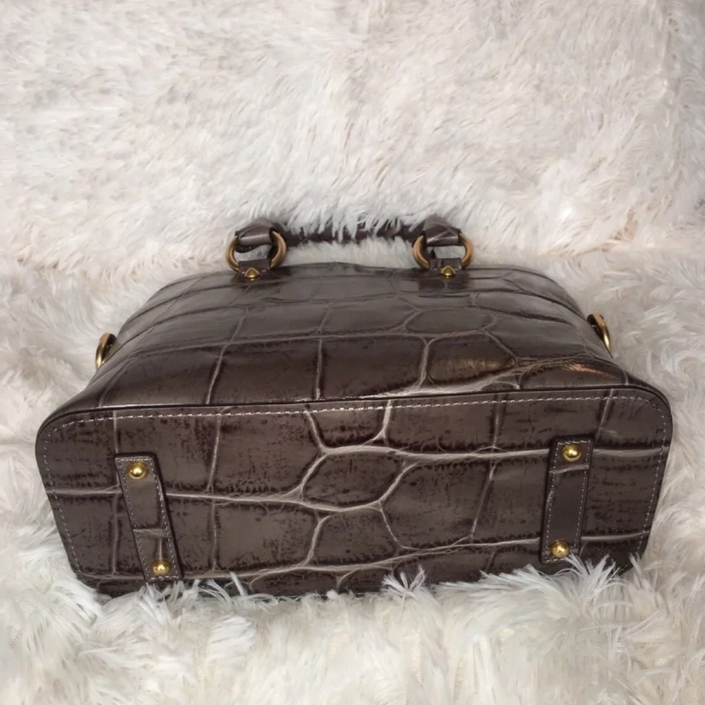 Dooney & Bourke NWOT Denison Croco Leather Cameron Satchel w/matching Wristlet - Picture 3 of 12